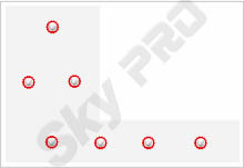 33 - Схема расположения точечных светильников на натяжном потолке